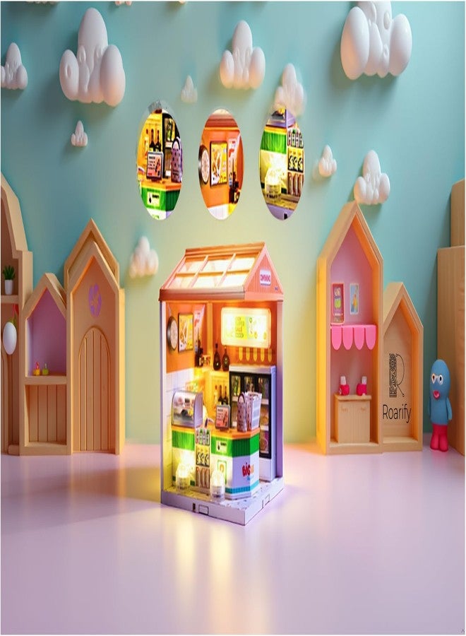 ROARIFY Miniature Convenience Store Playset for Kids - DIY Mini Scene Building Kit with Furniture, Food Models & Accessories - Small Town in Big City - Pretend Toy Café for Boys & Girls (Ages 8+) - Image 3